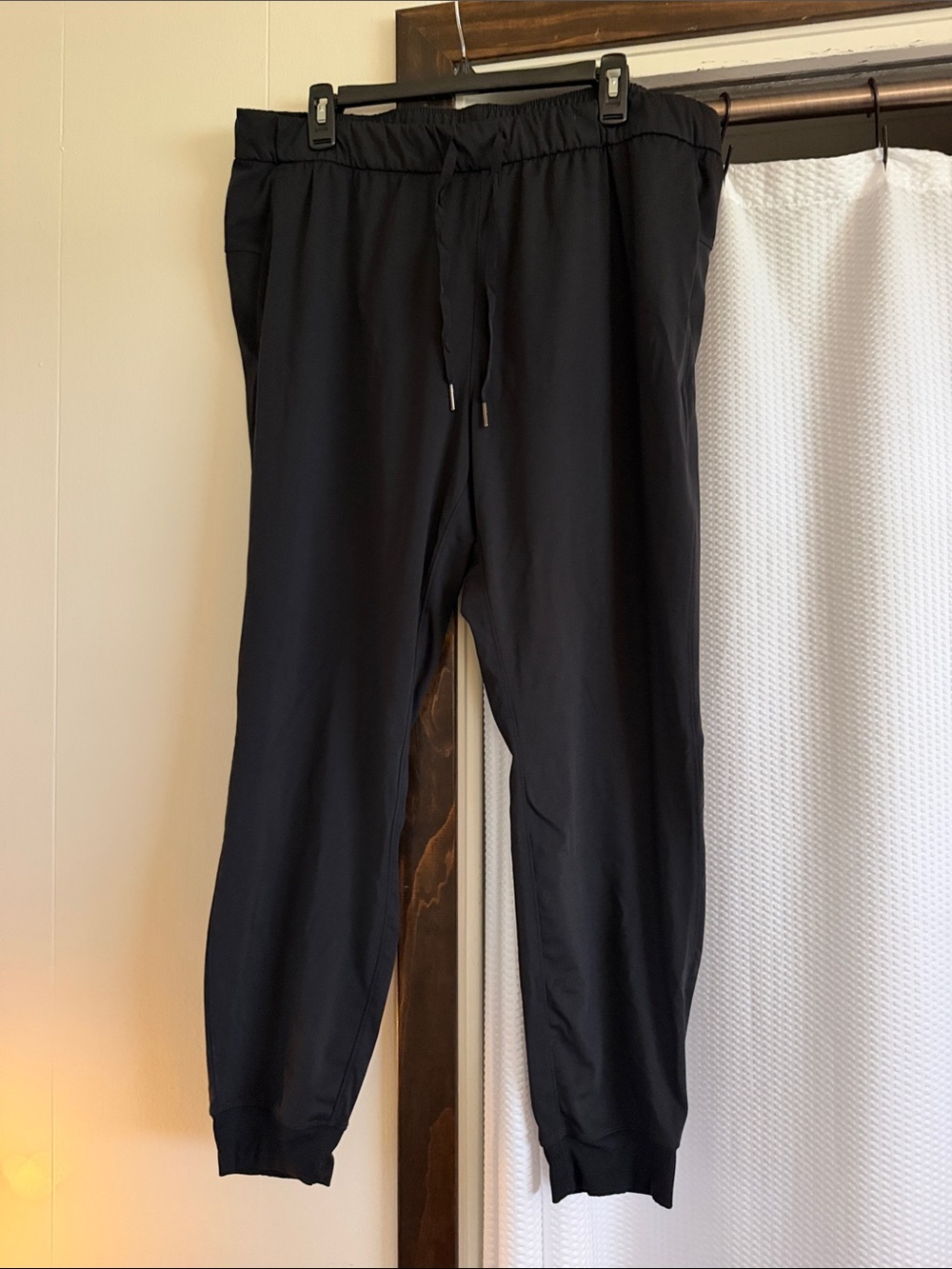 Everyday Black Women's Jogger Pants - Elastic Drawstring Waist